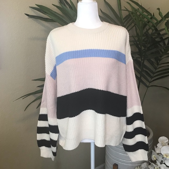 Sanctuary Striped Sweater Oversized - M - Picture 10 of 14